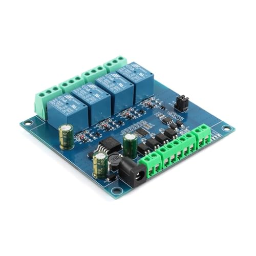 JESSINIE Modbus-Rtu 7-24V 4 Channel Relay Module Switch Modbus RTU Switch Input Output 5V RS485 TTL Communication Anti-Reverse Connection - Image 1