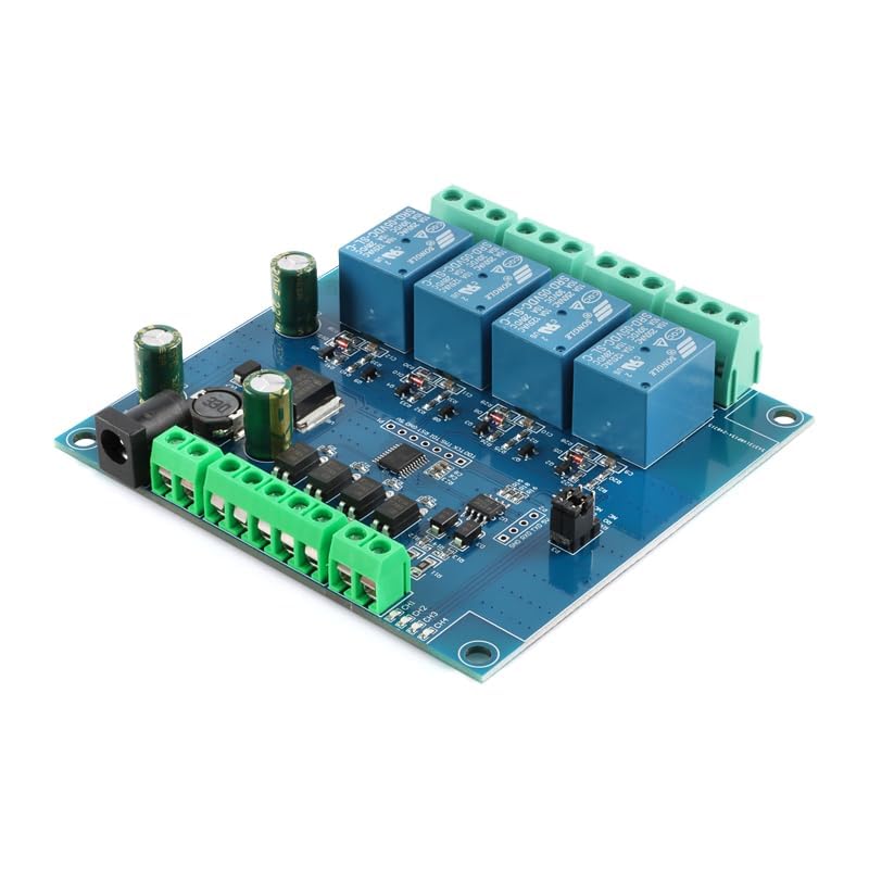 JESSINIE Modbus-Rtu 7-24V 4 Channel Relay Module Switch Modbus RTU Switch Input Output 5V RS485 TTL Communication Anti-Reverse Connection - Image 3