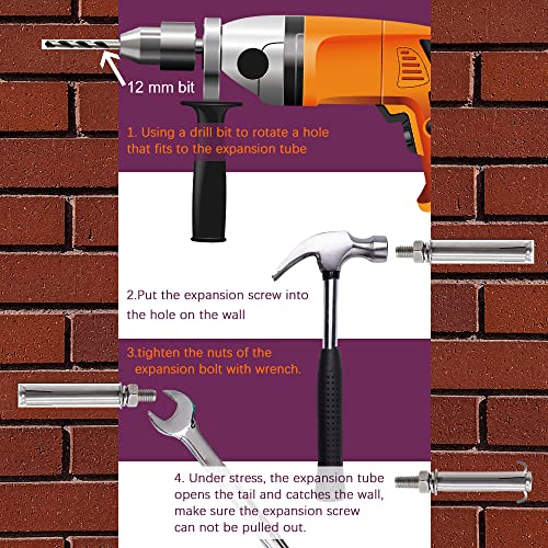 Renashed M8* 100 mm Expansion Screw with Eye Ring Anchor Internal Eye Bolt Fastener 304 Stainless Steel 5 Pack (Ring Lifting Expansion Eyebolt M8* 100mm) - Image 5