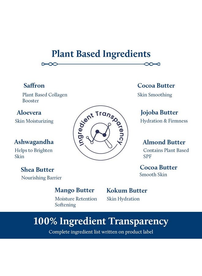 Blue Nectar Stretch Mark Cream For Pregnancy With Shea,Cocoa & Mango Butter | Plant Based Moisturizing Body Lotion With Rose, Turmeric & Nalpamaradi Oil (12 Herbs, 200 Ml)  - Image 4
