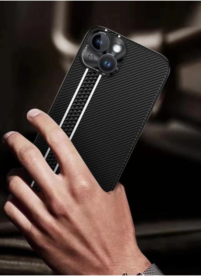 ShebSheb - Fine Black Striped Luminous iphone Case for iPhone 14 - Image 1