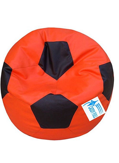 caddyFull caddyFull Large Football Bean Bag Without Beans Orange and Black 
