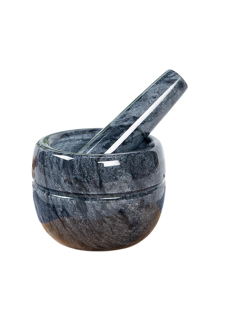 Bluejw مدقة وهاون من الرخام والجرانيت أداة مطبخ صغيرة لطحن الثوم والبهارات - Image 1