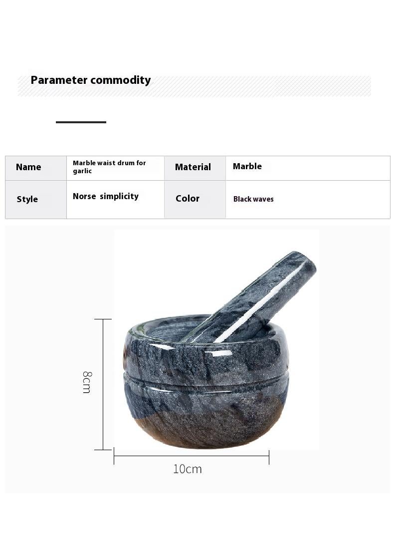 Bluejw مدقة وهاون من الرخام والجرانيت أداة مطبخ صغيرة لطحن الثوم والبهارات - Image 2