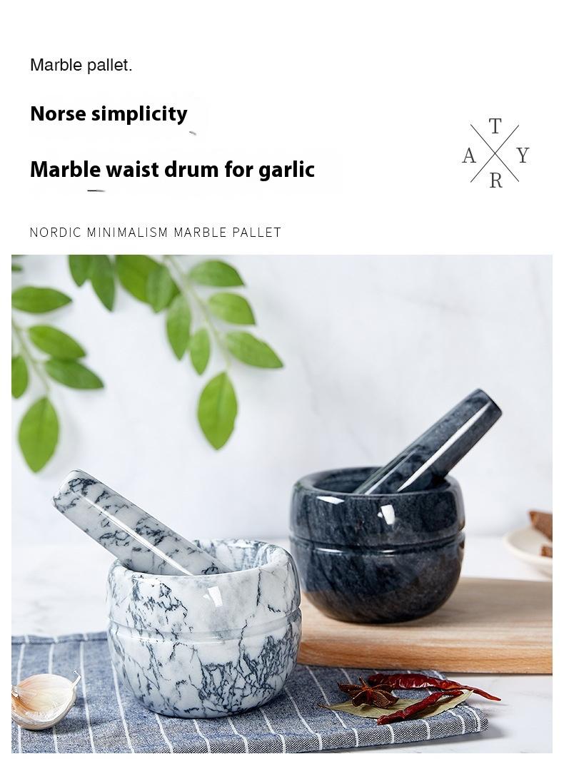 Bluejw مدقة وهاون من الرخام والجرانيت أداة مطبخ صغيرة لطحن الثوم والبهارات - Image 3