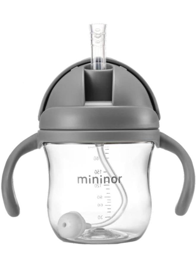 Mininor Tritan Straw Bottle 220 Ml Grey Seal - Image 5