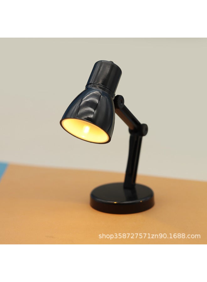 Cute Creative Mini Table Lamp Book Lamp Night Light Doll House Small Ornaments Model Play House Small Household Appliances Toys-Color:Black  - Image 1