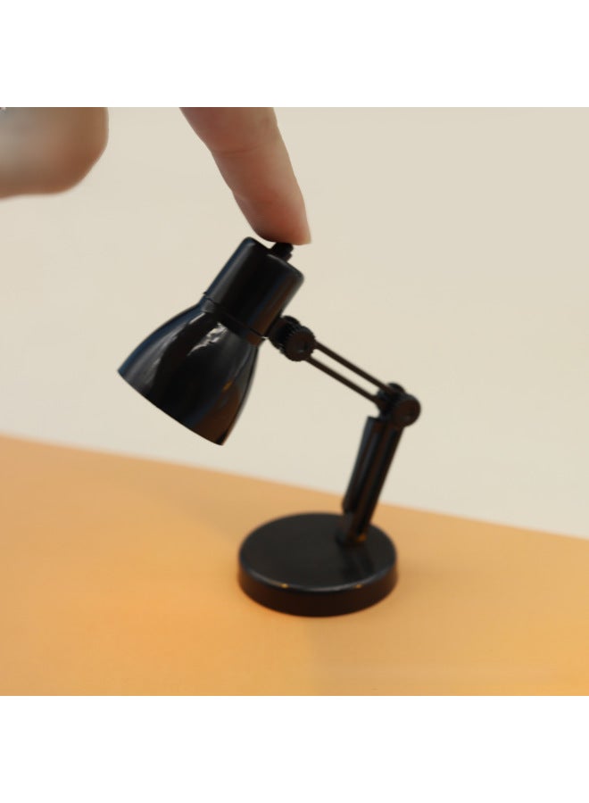 Cute Creative Mini Table Lamp Book Lamp Night Light Doll House Small Ornaments Model Play House Small Household Appliances Toys-Color:Black  - Image 5