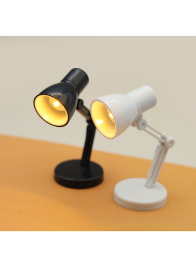 Cute Creative Mini Table Lamp Book Lamp Night Light Doll House Small Ornaments Model Play House Small Household Appliances Toys-Color:Black  - Image 2
