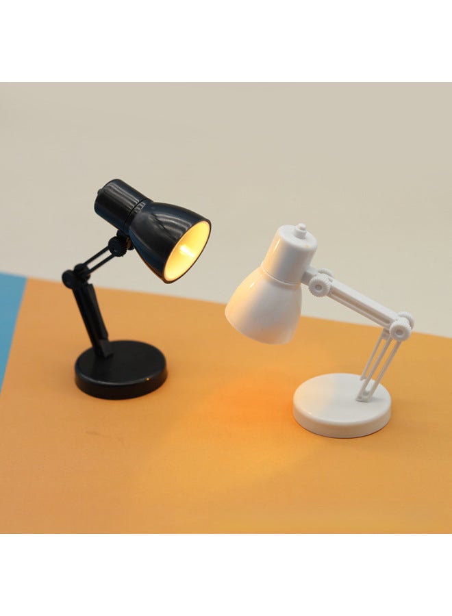 Cute Creative Mini Table Lamp Book Lamp Night Light Doll House Small Ornaments Model Play House Small Household Appliances Toys-Color:Black  - Image 3
