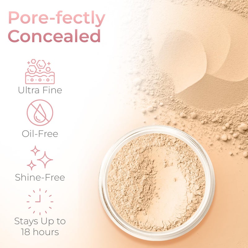 Sweet Face Minerals Light Concealer (20g Sifter Jar) Mineral Makeup Matte Loose Corrector Powder Bare Face Cover Up Hide Blemishes Redness Under Eyes Dark Circles Scars Baked On Full Coverage SPF 20 - Image 2