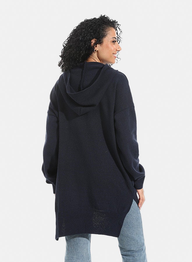 Andora Printed Long Sleeves Hoodie _ Navy Blue - Image 3