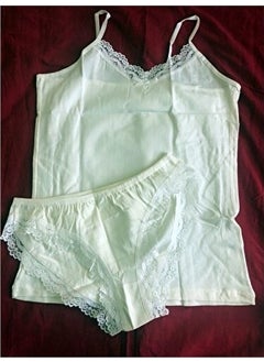6303 Lace Undershirt and Panties Set with Rope Straps