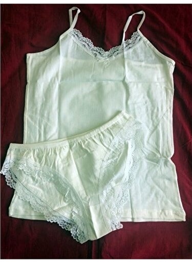 KOTA - 6303 Lace Undershirt and Panties Set with Rope Straps - Image 1