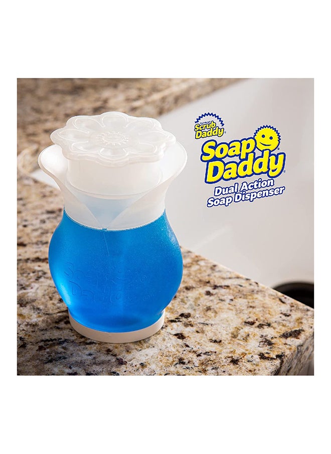 Scrub Daddy Soap Daddy Soap Dispenser, Dual Action Bottle for Kitchen & Bathroom Sink or Shower, Refillable with Dish Washing up Liquid or Hand Wash, Clear Plastic Flower Top, 1 per Pack.  - Image 2