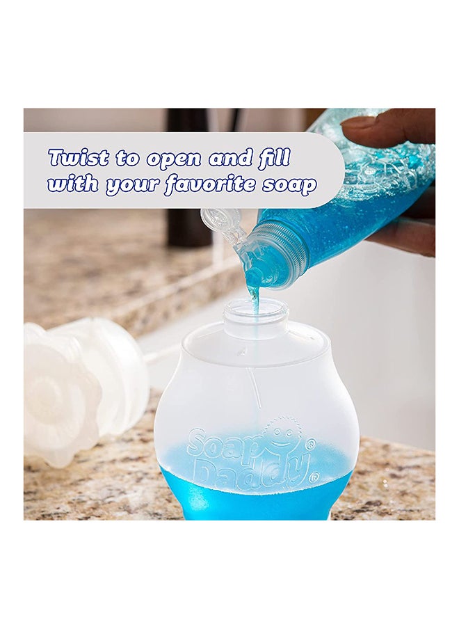 Scrub Daddy Soap Daddy Soap Dispenser, Dual Action Bottle for Kitchen & Bathroom Sink or Shower, Refillable with Dish Washing up Liquid or Hand Wash, Clear Plastic Flower Top, 1 per Pack.  - Image 3