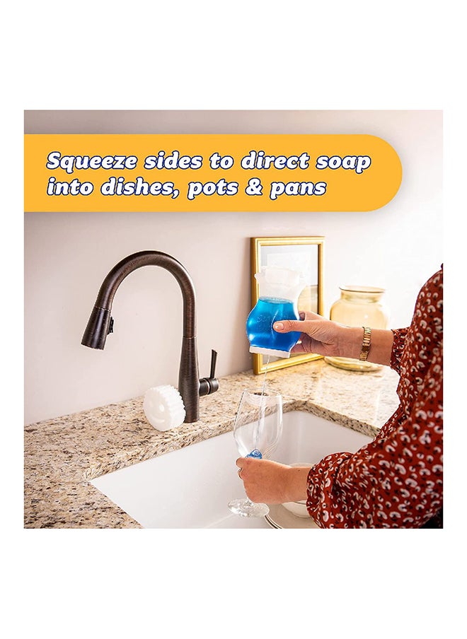 Scrub Daddy Soap Daddy Soap Dispenser, Dual Action Bottle for Kitchen & Bathroom Sink or Shower, Refillable with Dish Washing up Liquid or Hand Wash, Clear Plastic Flower Top, 1 per Pack.  - Image 5