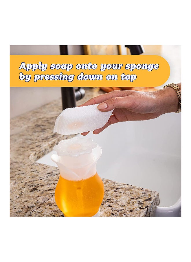 Scrub Daddy Soap Daddy Soap Dispenser, Dual Action Bottle for Kitchen & Bathroom Sink or Shower, Refillable with Dish Washing up Liquid or Hand Wash, Clear Plastic Flower Top, 1 per Pack.  - Image 4