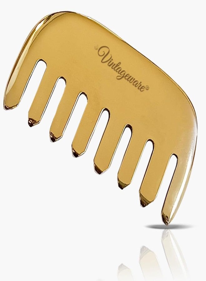 Vintageware Kansa Comb With The Benefits of Reduce Hair fall and Help In Hair Growth For Men and Women, Large (1 Neem Comb Free & Pouch) - Image 4