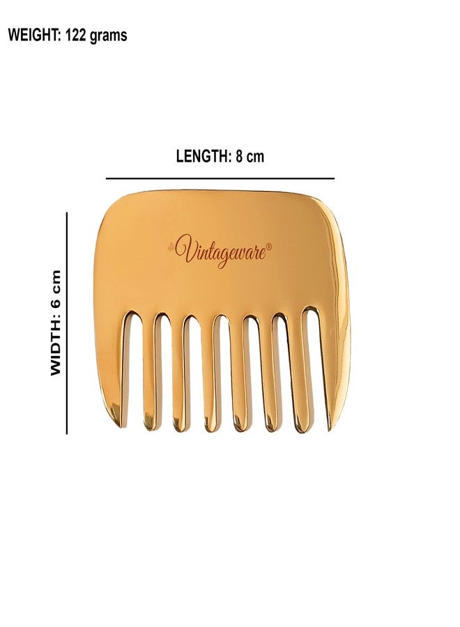 Vintageware Kansa Comb With The Benefits of Reduce Hair fall and Help In Hair Growth For Men and Women, Large (1 Neem Comb Free & Pouch) - Image 3