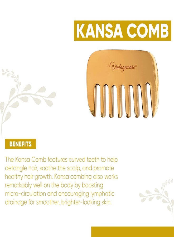 Vintageware Kansa Comb With The Benefits of Reduce Hair fall and Help In Hair Growth For Men and Women, Large (1 Neem Comb Free & Pouch) - Image 5