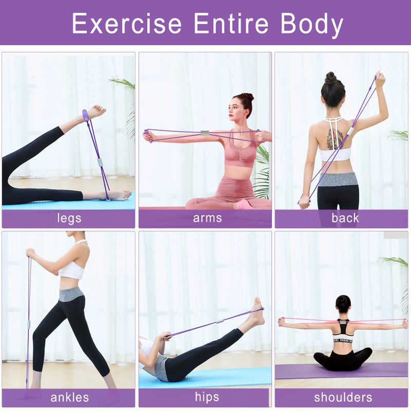 FYY Figure 8 Resistance Bands, Yoga Resistance Band Stretch Fitness Band, Pull Rope, Chest Arm and Shoulder Stretch Bands Exercise Equipment for Home Workout, Physical Therapy, Strength Training - Image 4