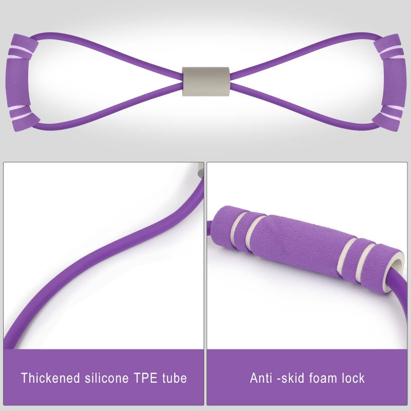 FYY Figure 8 Resistance Bands, Yoga Resistance Band Stretch Fitness Band, Pull Rope, Chest Arm and Shoulder Stretch Bands Exercise Equipment for Home Workout, Physical Therapy, Strength Training - Image 2