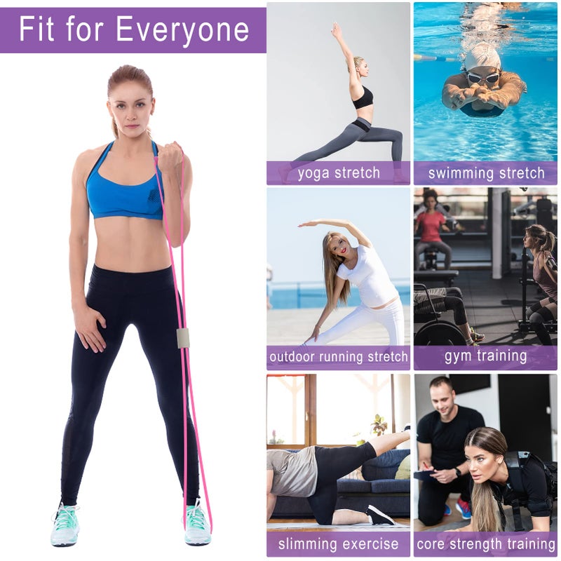 FYY Figure 8 Resistance Bands, Yoga Resistance Band Stretch Fitness Band, Pull Rope, Chest Arm and Shoulder Stretch Bands Exercise Equipment for Home Workout, Physical Therapy, Strength Training - Image 3