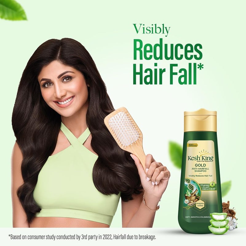 KESH KING Anti Hairfall Shampoo | with Ayurvedic Herbs & Aloe Vera | Provides Healthy Nourished Scalp | for Shiny Smooth Hair | 11.49 Fl Oz/340ml - Image 3