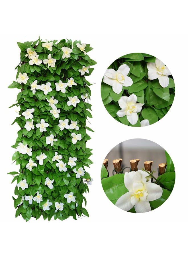 GLANT Expandable Fence Privacy Screen for Balcony Patio Outdoor,Decorative Faux Ivy Fencing Panel,Artificial Hedges (Single Sided Leaves) (1, Green-Flowers) - Image 4