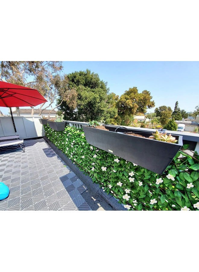 GLANT Expandable Fence Privacy Screen for Balcony Patio Outdoor,Decorative Faux Ivy Fencing Panel,Artificial Hedges (Single Sided Leaves) (1, Green-Flowers) - Image 2