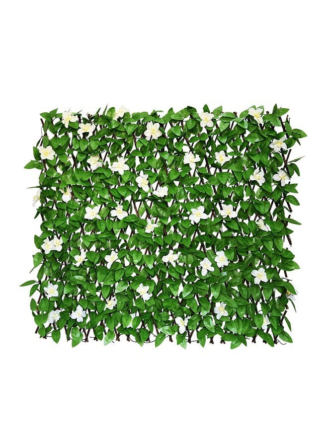 GLANT Expandable Fence Privacy Screen for Balcony Patio Outdoor,Decorative Faux Ivy Fencing Panel,Artificial Hedges (Single Sided Leaves) (1, Green-Flowers) - Image 1