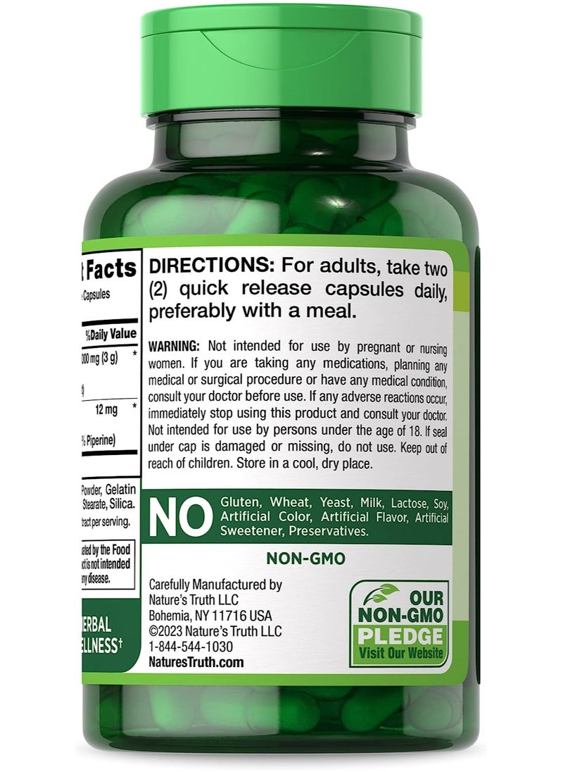 Nature's Truth - Extra Strength Ashwagandha, 3,000 mg, 90 Quick Release Capsules (1,500 mg per Capsule) - Image 1