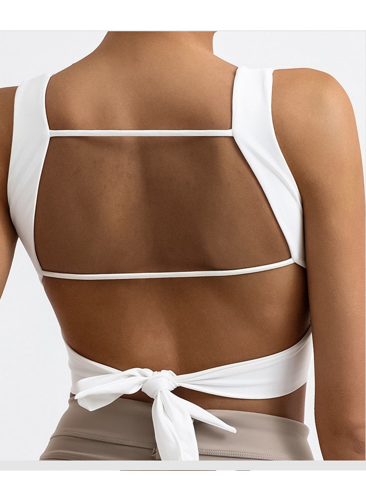 Generic - Seamless Yoga Tank Top with Built-in Bra White - Image 1