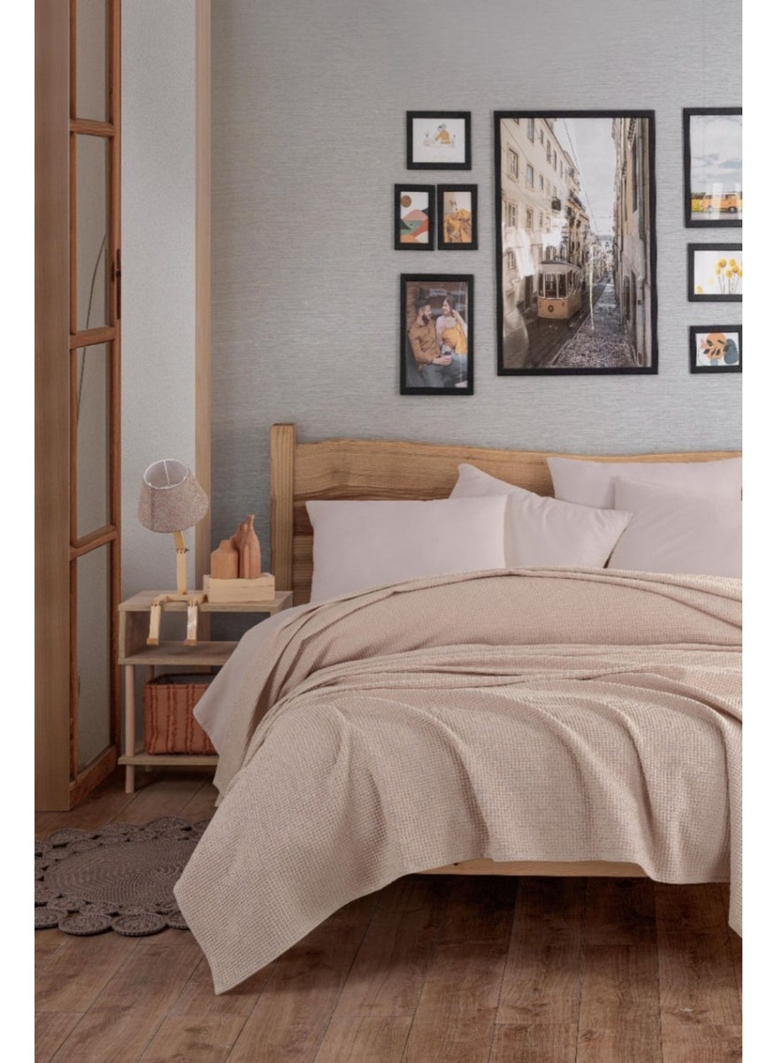 Eponj Home Ecocel Pique Cover Double 200x230cm Karde Dark Beige  - Image 3
