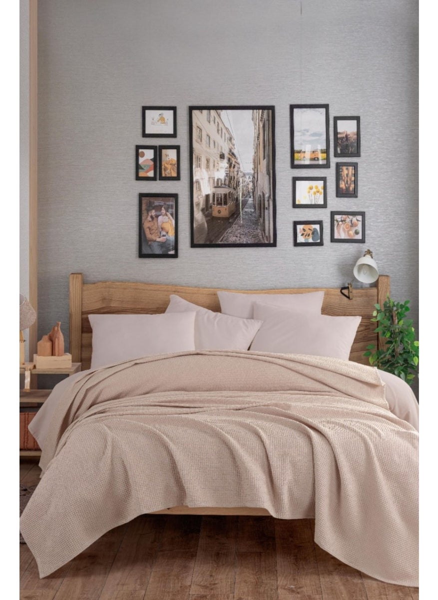 Eponj Home Ecocel Pique Cover Double 200x230cm Karde Dark Beige  - Image 1