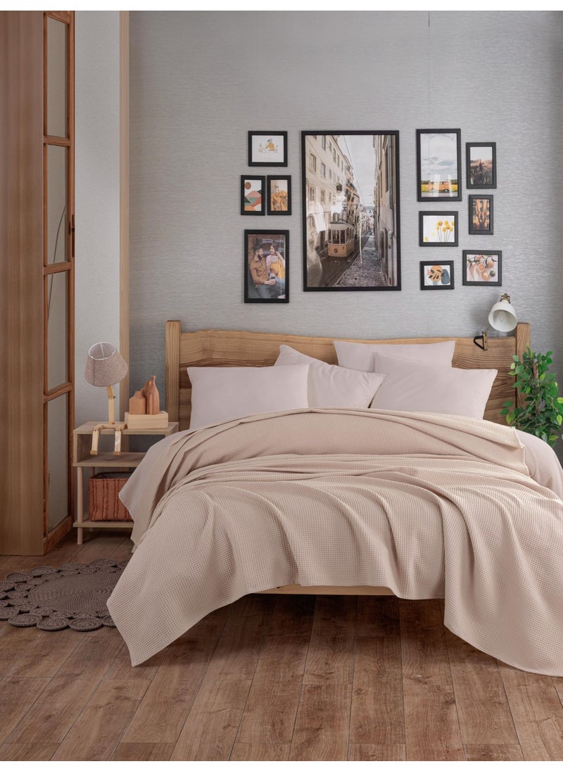 Eponj Home Ecocel Pique Cover Double 200x230cm Karde Dark Beige  - Image 2