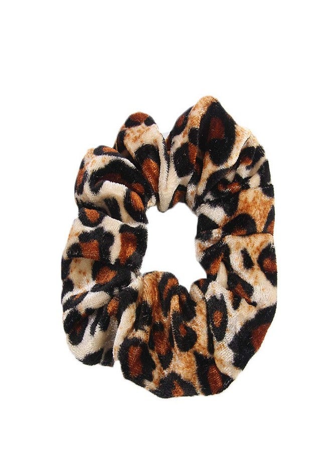 LOVEF Fashion 5 Pieces Velvet Leopard Hair Scrunchies Ponytail Holder Bun Maker Hair Accessories Mixed Colors - Image 5
