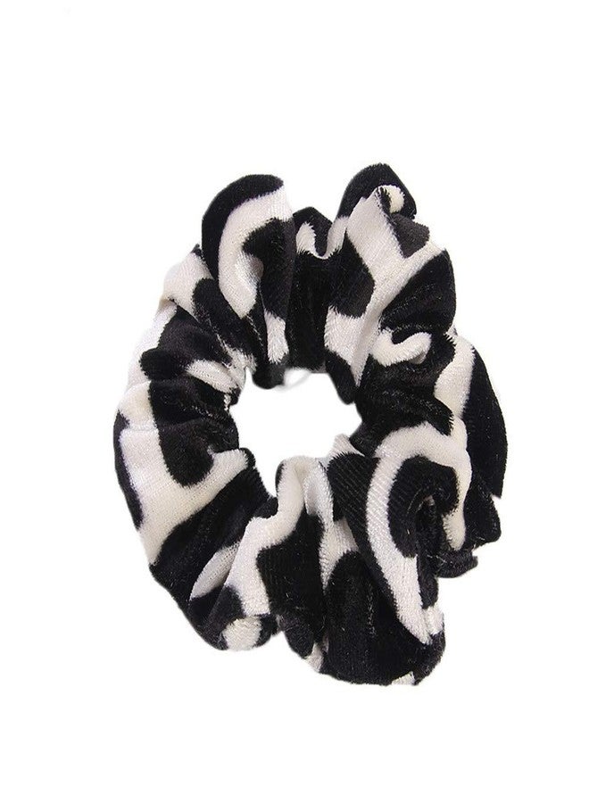 LOVEF Fashion 5 Pieces Velvet Leopard Hair Scrunchies Ponytail Holder Bun Maker Hair Accessories Mixed Colors - Image 4