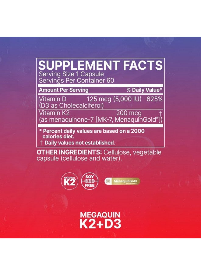 مختبرات الميكروبيوم ميكروبيوم لابس ميجاكوين د3 - مكمل غذائي عالي الفعالية بفيتامين د3 ك2 - نشط بيولوجيًا ومتوفر بيولوجيًا - فيتامين د3 ٥٠٠٠ وحدة دولية وMK-٧ - يدعم صحة العظام والقلب والأعصاب والمناعة (٦٠ كبسولة) - Image 4
