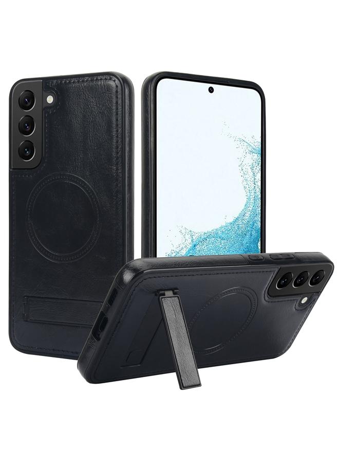 S-TOP Case For Samsung Galaxy S22 5G Retro Leather Invisible Stand MagSafe Phone Case - Image 1