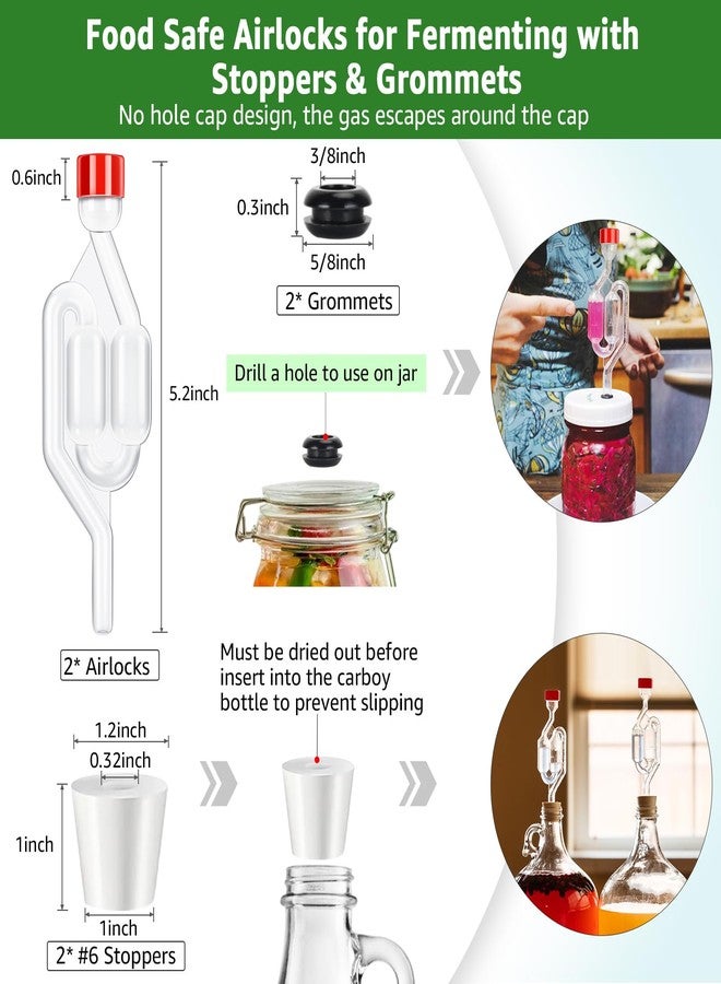 Dbgogo مضخة سيفون أوتوماتيكية من دي بي جوجو بطول 14 بوصة وقصبة سحب 3/8 بوصة، مع أنبوب بطول 5.5 قدم، ومشبك سيفون أوتوماتيكي، وفرشاة تنظيف، وصمام تهوية للتخمير مع سدادات وحلقات مطاطية، ومجموعة سيفون لصنع النبيذ المنزلي - Image 4