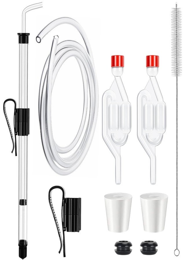 Dbgogo مضخة سيفون أوتوماتيكية من دي بي جوجو بطول 14 بوصة وقصبة سحب 3/8 بوصة، مع أنبوب بطول 5.5 قدم، ومشبك سيفون أوتوماتيكي، وفرشاة تنظيف، وصمام تهوية للتخمير مع سدادات وحلقات مطاطية، ومجموعة سيفون لصنع النبيذ المنزلي - Image 1