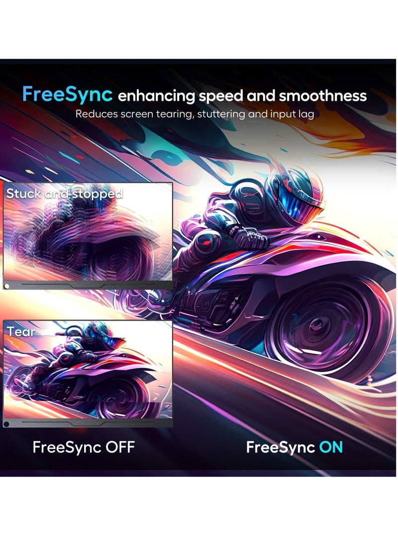 أوبيرفكت شاشة محمولة من UPERFECT مقاس 18 بوصة 144 هرتز 2560*1600P QHD IPS IHD IPS USB C ومنفذ HDMI صغير للشاشة الثانية للكمبيوتر المحمول/الهاتف/وحدة التحكم في الألعاب، قابلة للتركيب VESA - Image 4