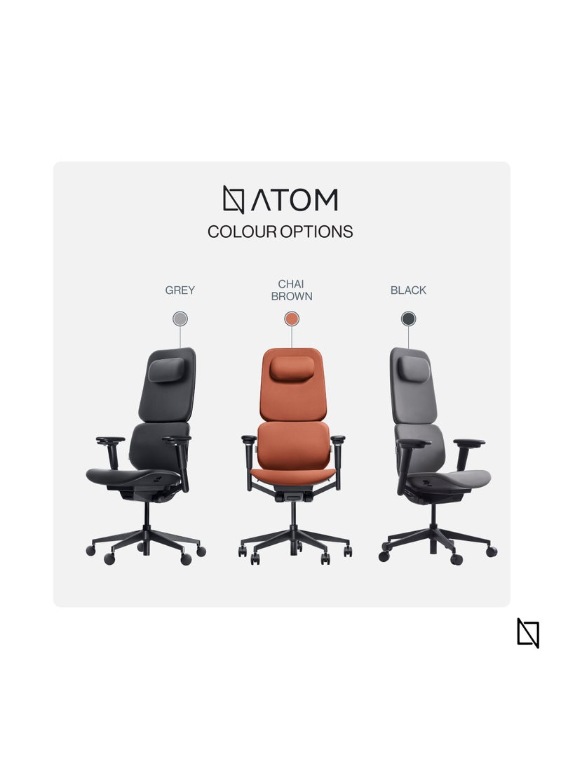 NAVODESK NAVO ATOM, Minimal Aesthetic & Ergonomic Office Chair, Slim & Sleek Premium Home Office Desk Chair with Ajustable Seat Depth, Lumbar Support and 4D Armrests  - Image 2