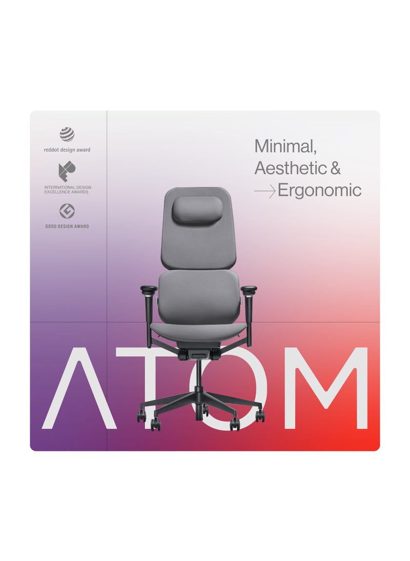NAVODESK NAVO ATOM, Minimal Aesthetic & Ergonomic Office Chair, Slim & Sleek Premium Home Office Desk Chair with Ajustable Seat Depth, Lumbar Support and 4D Armrests  - Image 4