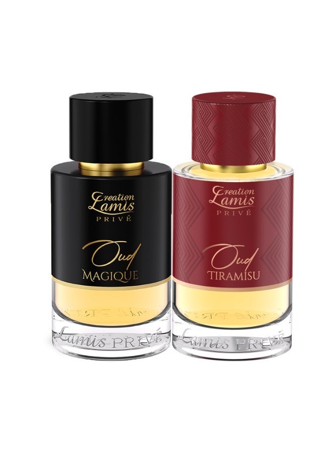 Creation Lamis Privé Oud Magique Eau de Parfum Unisex 100ml & Privé Oud Tiramisu Eau de Parfum Unisex 100ml Bundle - Image 1