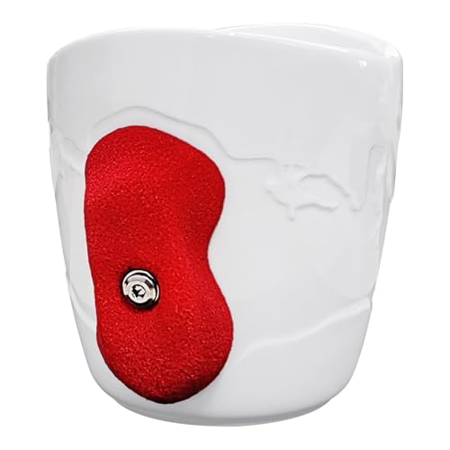 TWO STONES Rock Climbing Coffee Mug for Climber as Rock Climbing Gift for Climbers (White + Red) - Image 1