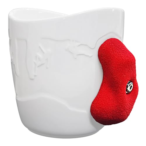 TWO STONES Rock Climbing Coffee Mug for Climber as Rock Climbing Gift for Climbers (White + Red) - Image 2