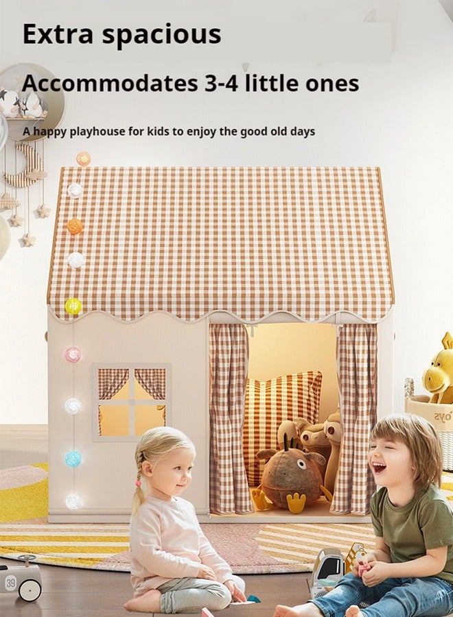 Kids Tent Kids Play Tent House Toddler Indoor Outdoor Play House Tent Washable Foldable with LED Ball Light Banner Windows Reading Corner Activity Center Toys for Boys Girls Gifts For Kids 3+ Years - Image 5